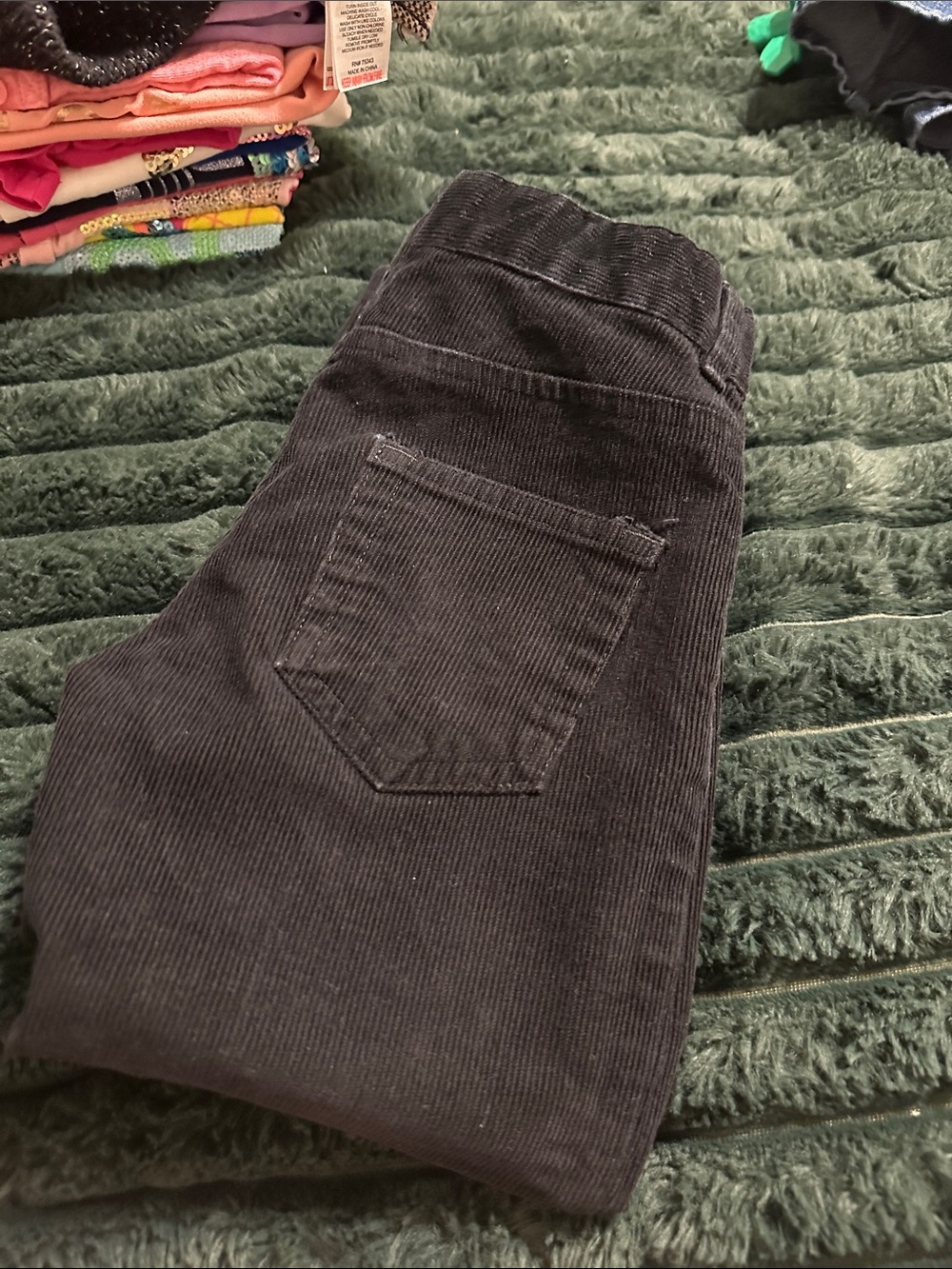 Janie and Jack Black Corduroy Pants